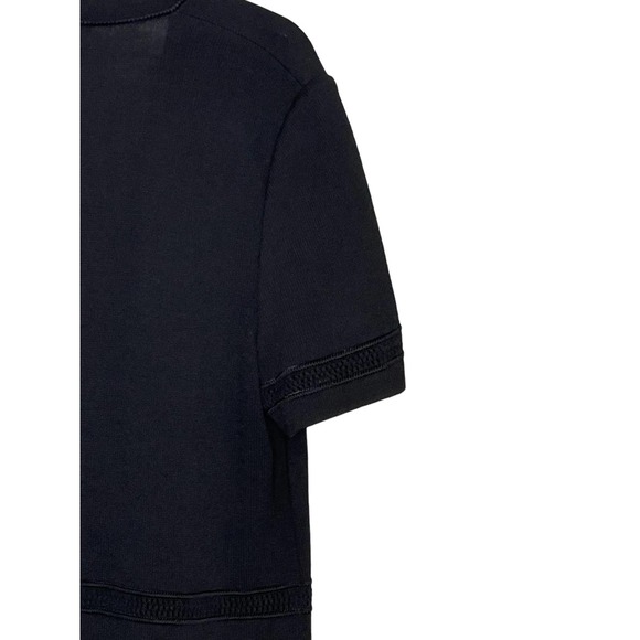 St. John Women's Cardigan Sweater Santana Knit Short Sleeve Open Front Black 10 - Picture 6 of 9